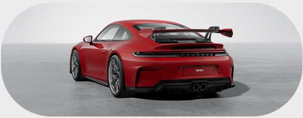 Back view of red car