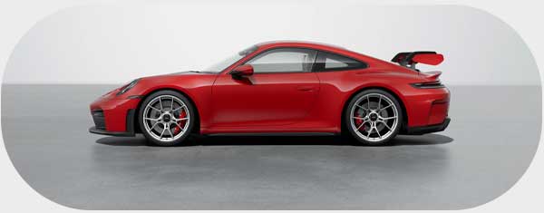 Side view of red car