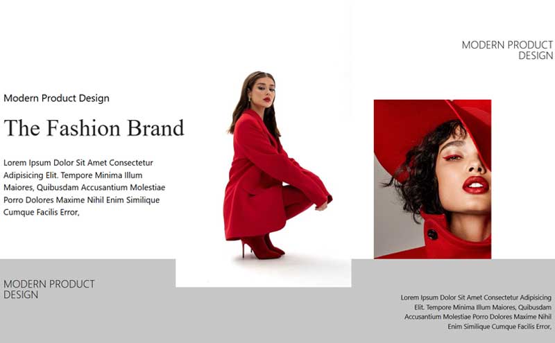Website design showcasing modern layout