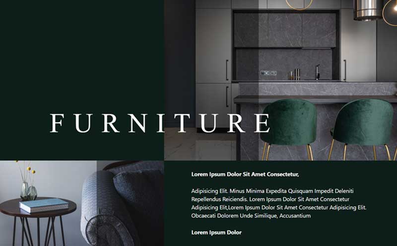 Website design showcasing modern layout
