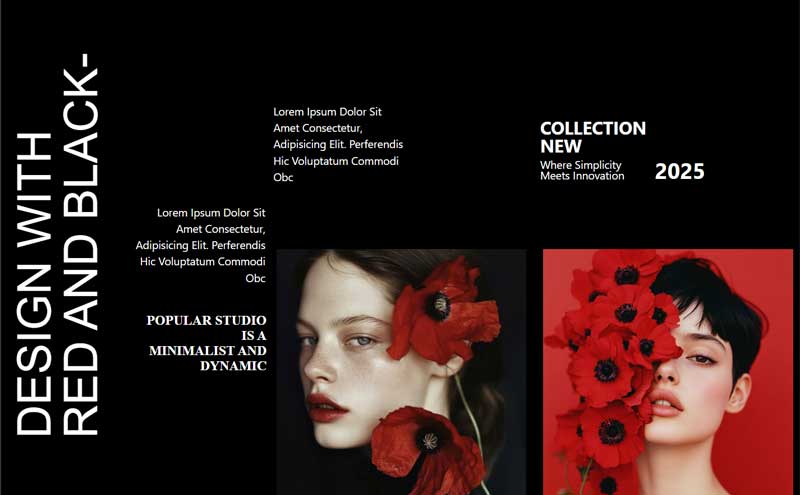 Website design showcasing modern layout