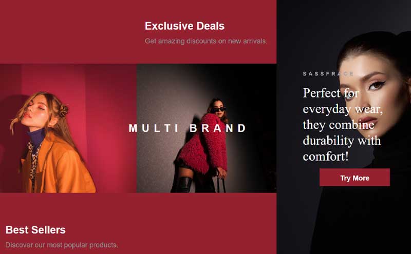 Website design showcasing modern layout