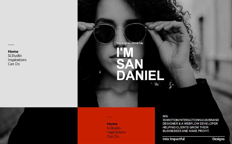 Website design showcasing modern layout