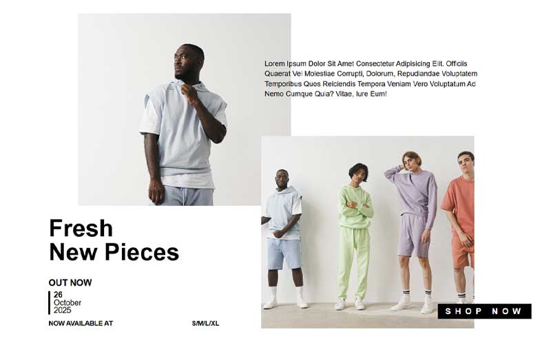 Website design showcasing modern layout